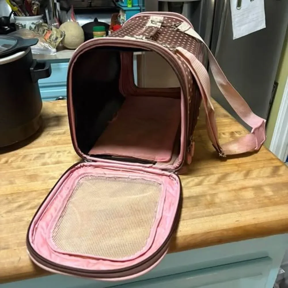 Pink Polka Dot Soft-Sided Pet Carrier